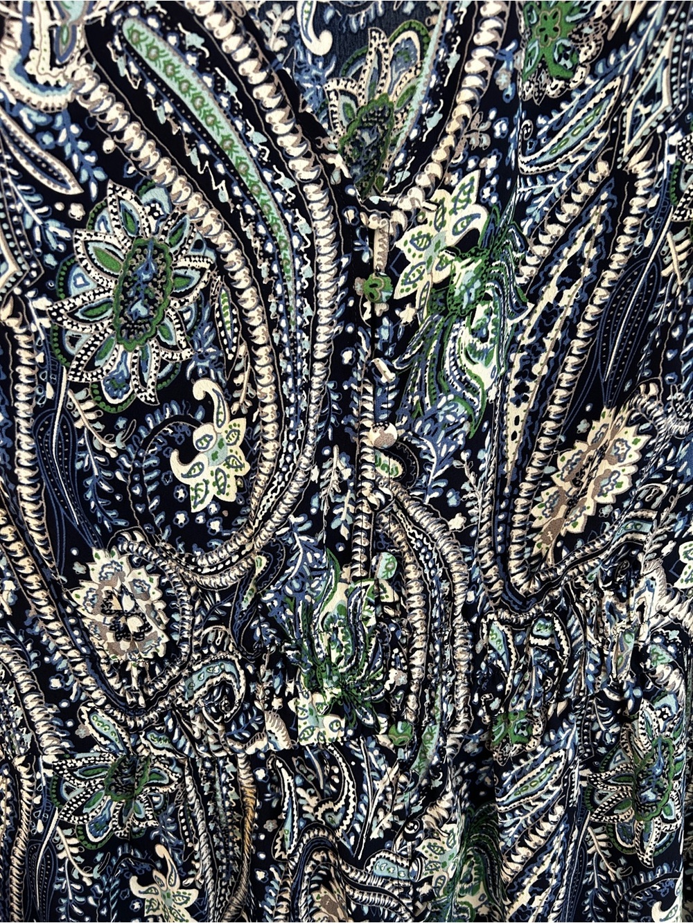 Plus Size Sleeveless V-Neck Maxi Dress in Navy Paisley - Picture 4 of 6